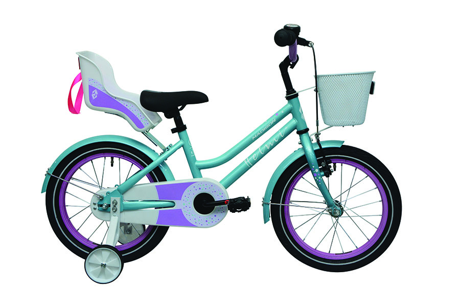 Madison Helmi 16 minttu lastenpyörä apupyörillä sivulta